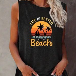 Tank Top Life is Better at the Beach Size Large NWT